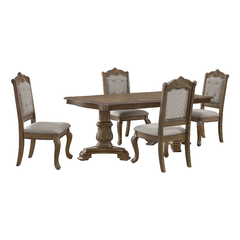 Picket House Furnishings Denali 5PC Standard Height Dining Set in Walnut