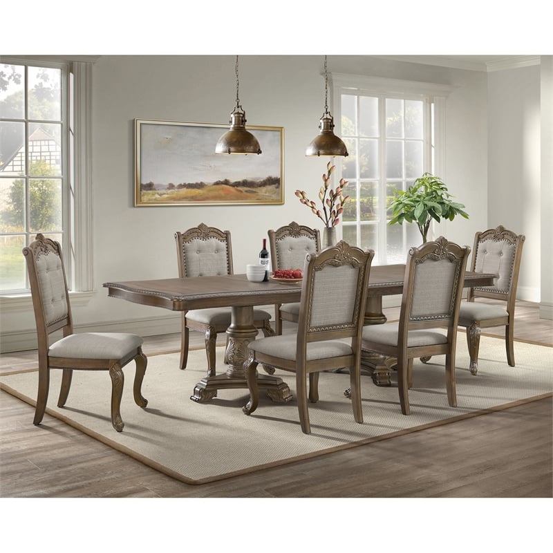 Picket House Furnishings Denali 7PC Standard Height Dining Set in Walnut