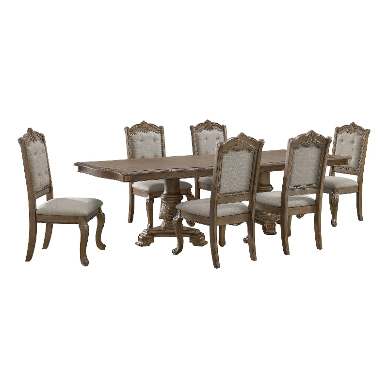 Picket House Furnishings Denali 7PC Standard Height Dining Set in Walnut