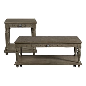 picket house furnishings royale 2pc occasional table set in grey