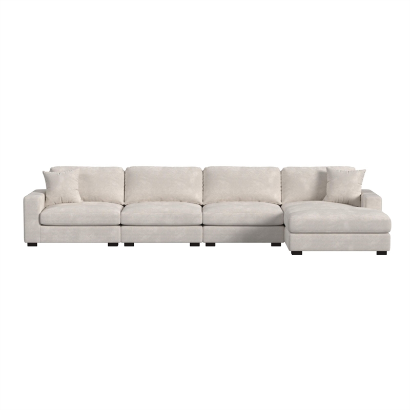 Picket House Furnishings Mesa Modular 4PC Sectional Set with RHF Chaise - Beige