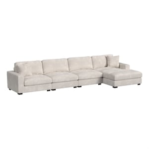 Picket House Furnishings Mesa Modular 4PC Sectional Set with RHF Chaise - Beige