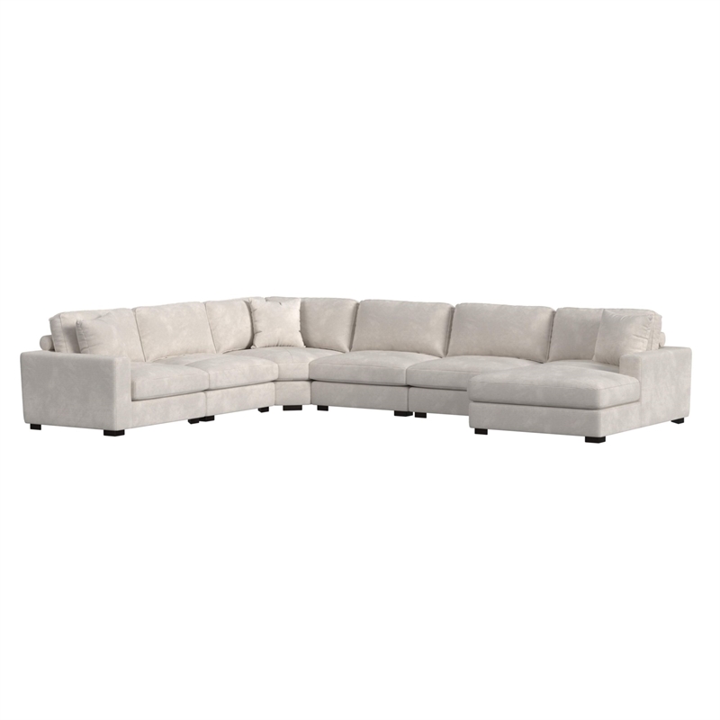 Picket House Furnishings Mesa Modular 7PC Sectional Set with RHF Chaise - Beige
