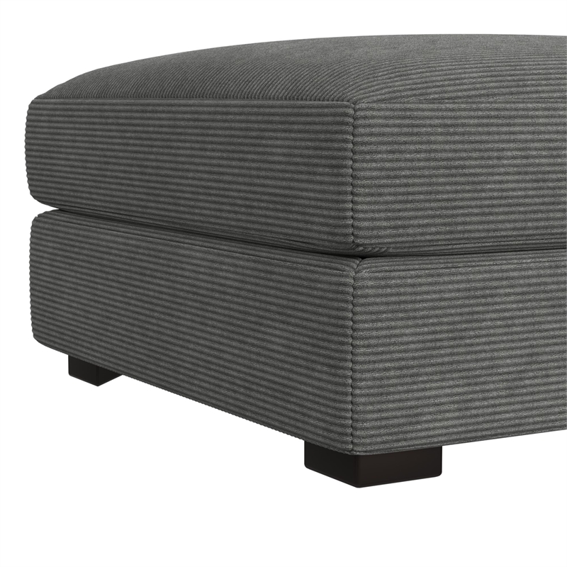 Picket House Furnishings Mesa Modular Ottoman in Steno Charcoal
