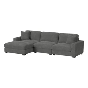 picket house furnishings mesa modular 3pc sectional set with lhf chaise-charcoal