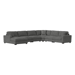 picket house furnishings mesa modular 6pc sectional set with lhf chaise-charcoal