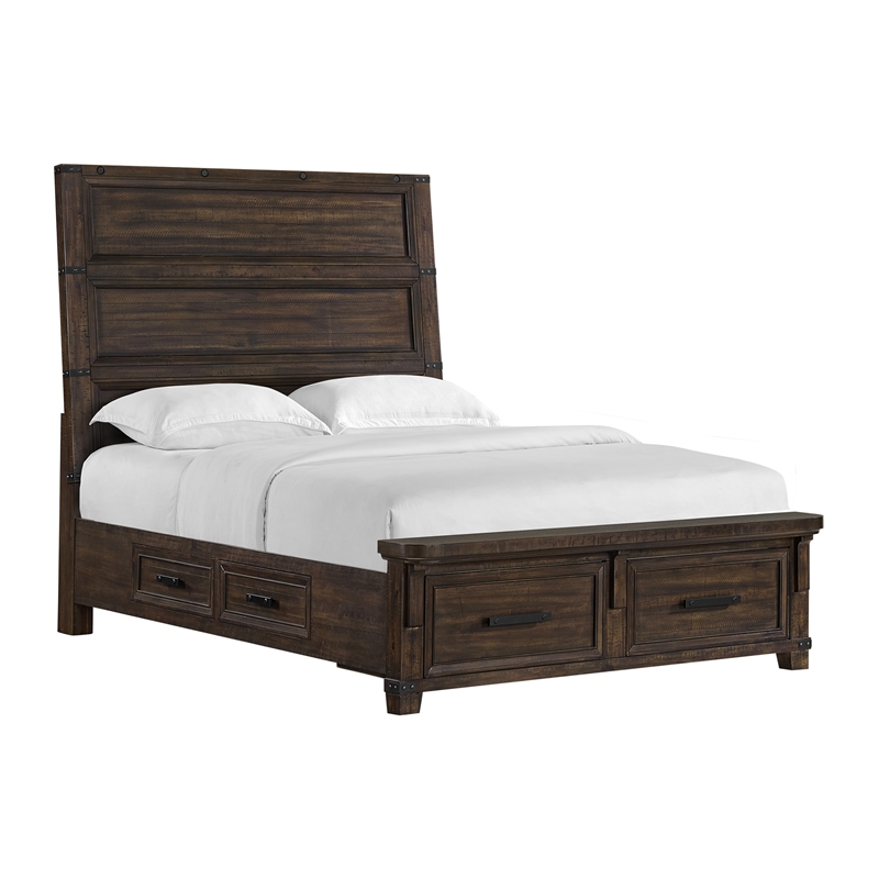 Picket House Furnishings Canyon Ridge  Queen Storage 5PC Bedroom Set in Charcoal