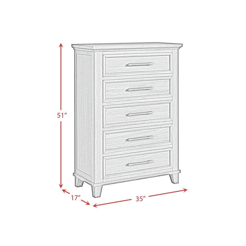 Picket House Furnishings Henrik 5-Drawer Chest in Gray