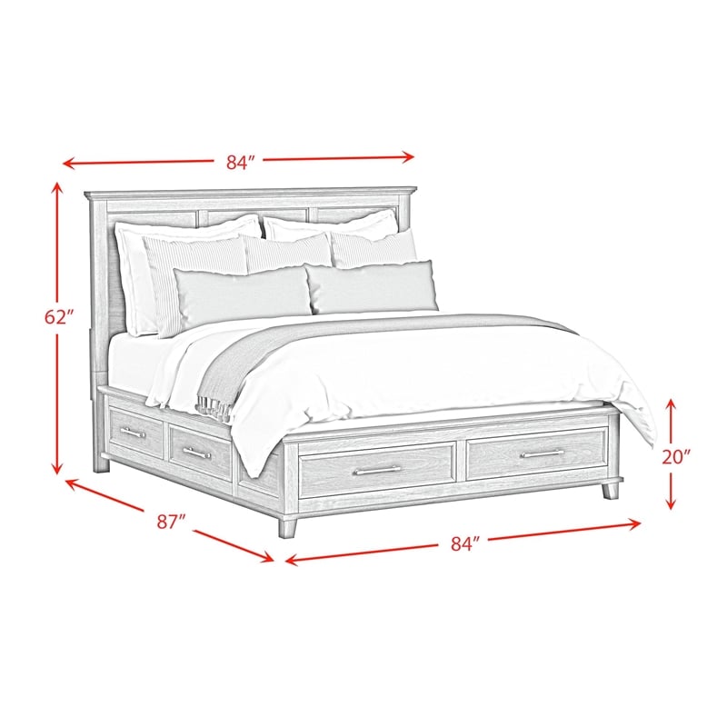 Picket House Furnishings Henrik King Storage 3PC Bedroom Set in Gray