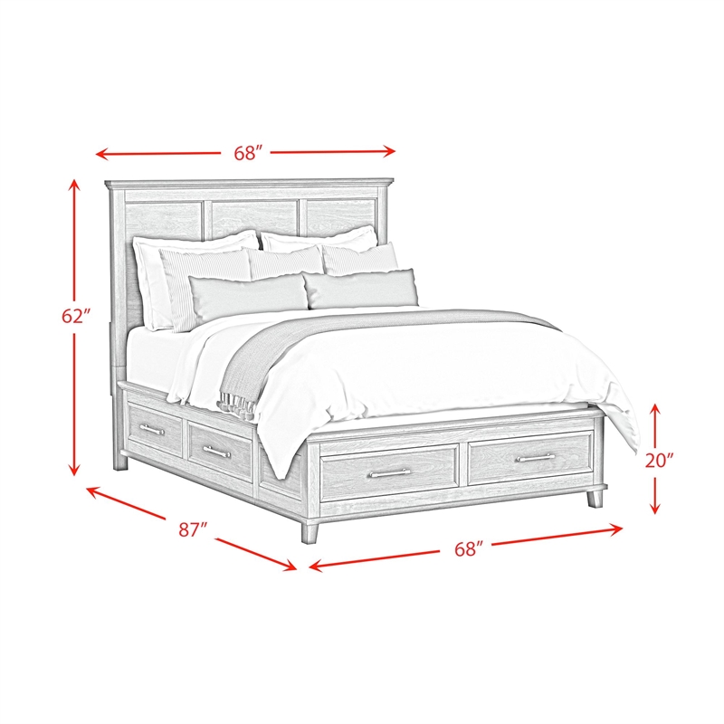 Picket House Furnishings Henrik Queen Storage 3PC Bedroom Set in Gray