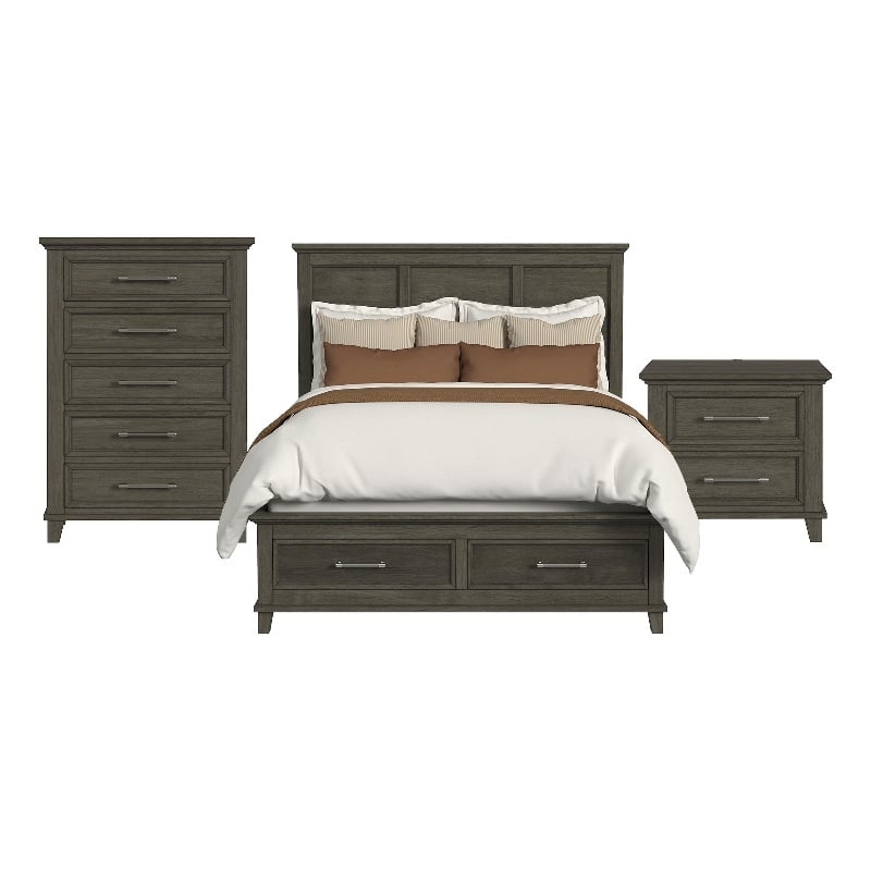 Picket House Furnishings Henrik Queen Storage 3PC Bedroom Set in Gray