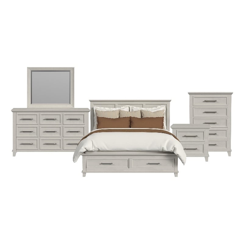 Picket House Furnishings Henrik King Storage 5PC Bedroom Set in Ivory