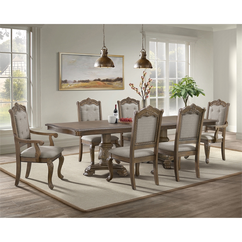 Picket House Furnishings Denali 7PC Standard Height Dining Set in Walnut