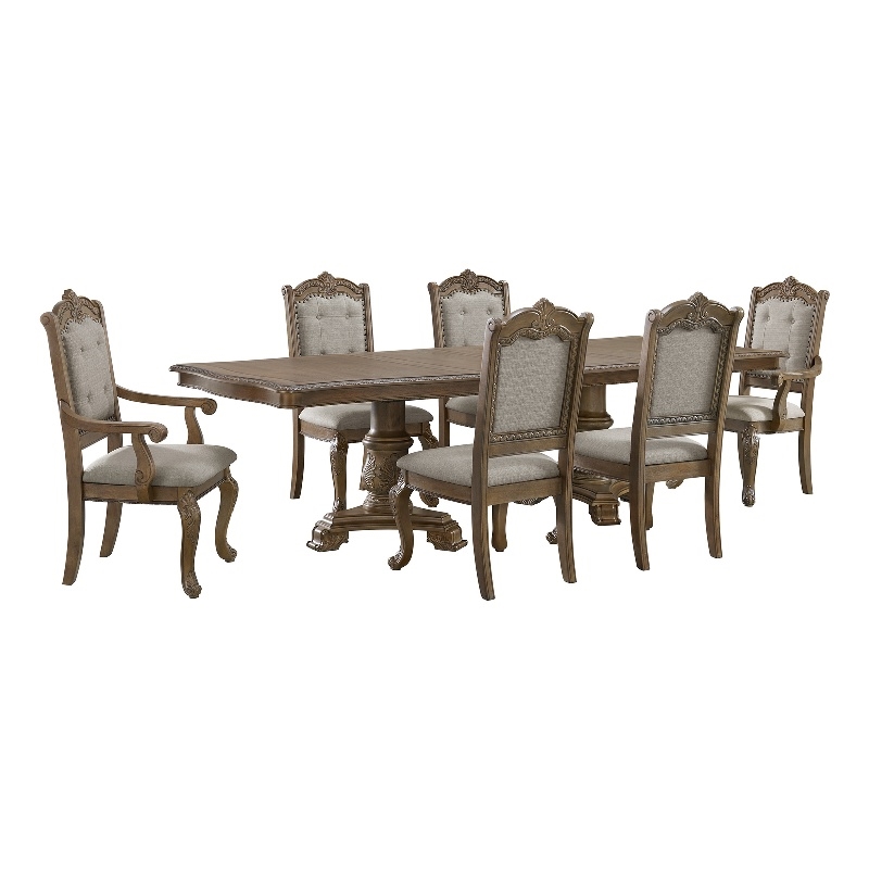 Picket House Furnishings Denali 7PC Standard Height Dining Set in Walnut