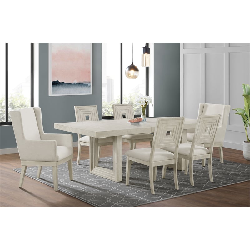Picket House Furnishings Rhiannon Dining Arm Chair Set in Antique White
