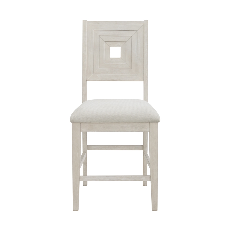 Picket House Furnishings Rhiannon Counter Side Chair Set in Antique White
