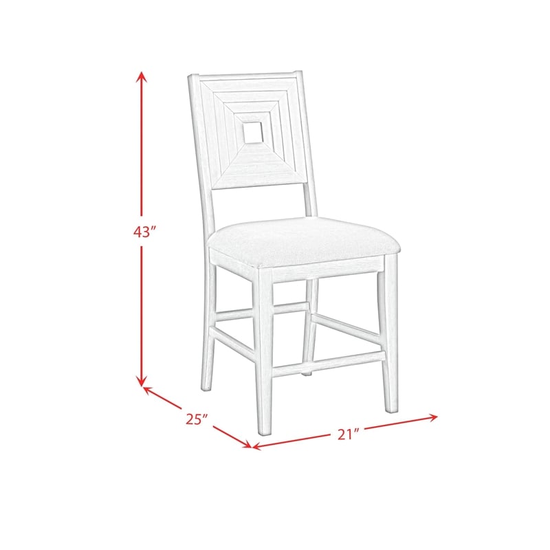 Picket House Furnishings Rhiannon Counter Side Chair Set in Antique White