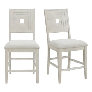 Picket House Furnishings Rhiannon Counter Side Chair Set in Antique White