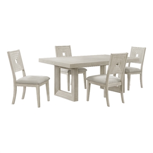 Picket House Furnishings Rhiannon 5PC Standard Height Dining Set - Antique White