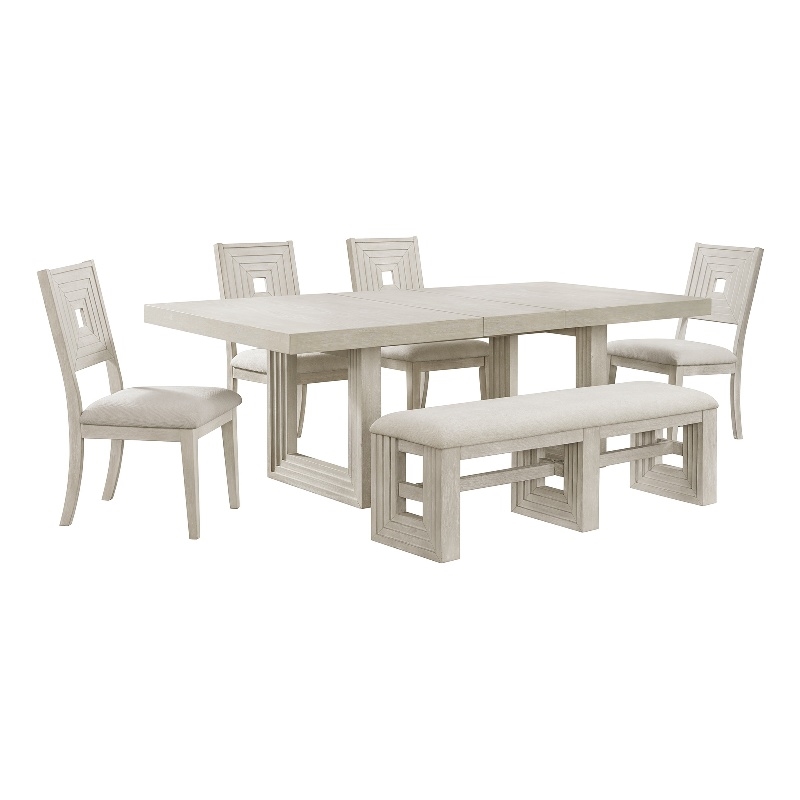 Picket House Furnishings Rhiannon 6PC Standard Height Dining Set - Antique White