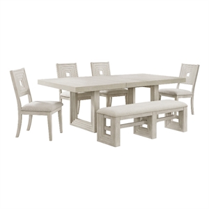 Picket House Furnishings Rhiannon 6PC Standard Height Dining Set - Antique White
