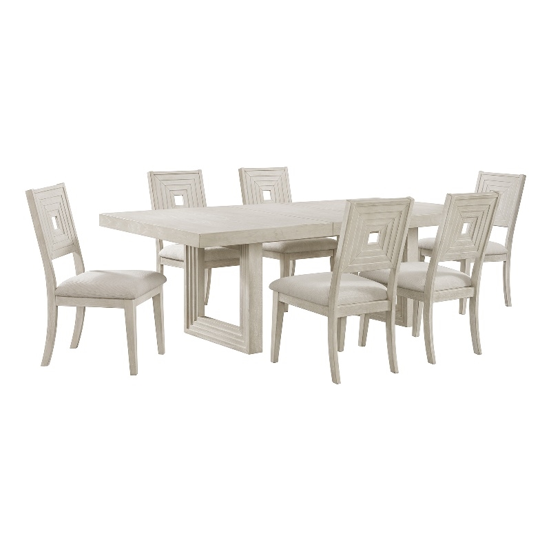 Picket House Furnishings Rhiannon 7PC Standard Height Dining Set - Antique White