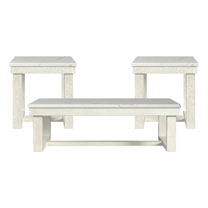picket house furnishings jocelyn 3pc occasional table set in brushed white