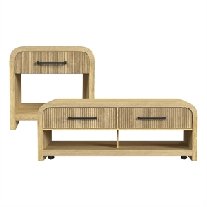 Picket House Furnishings Woodridge 2PC Occasional Table Set in Natural