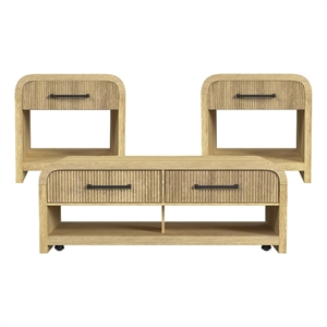 Picket House Furnishings Woodridge 3PC Occasional Table Set in Natural