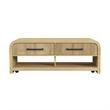 Picket House Furnishings Woodridge Coffee Table with Casters/Push Through Drawer