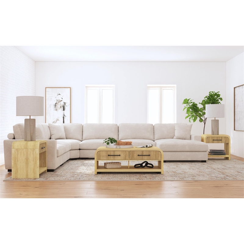 Picket House Furnishings Woodridge Coffee Table with Casters/Push Through Drawer