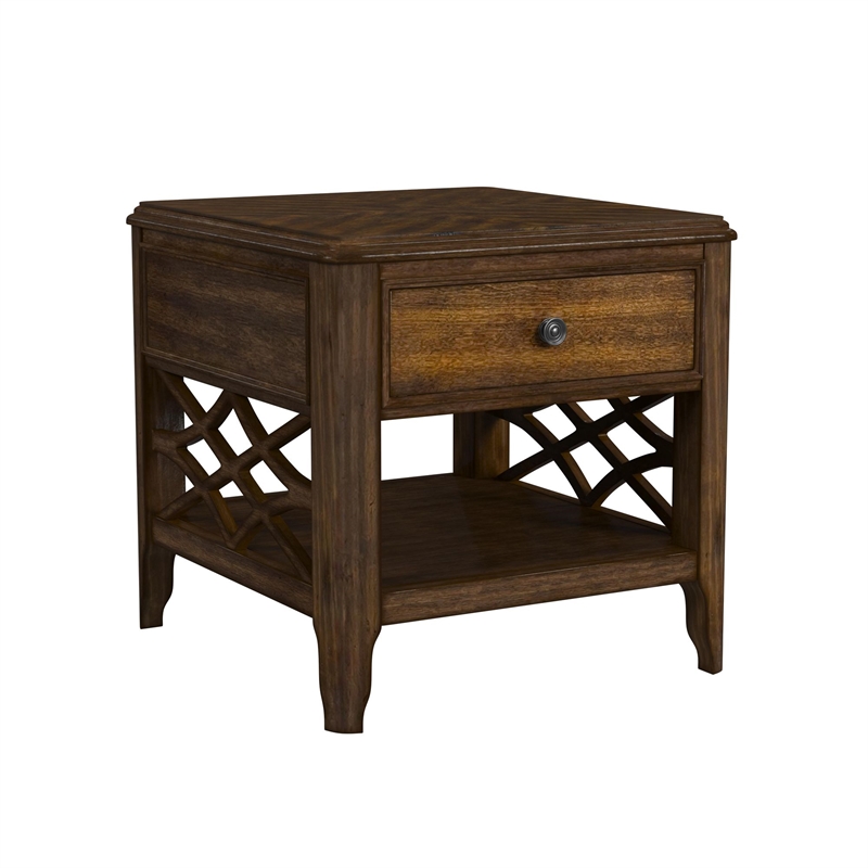 Picket House Furnishings Stark 3PC Occasional Table Set in Cherry