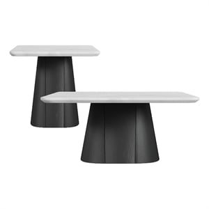 picket house furnishings yuri 2pc occasional table set in white and black
