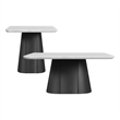 Picket House Furnishings Yuri 2PC Occasional Table Set in White and Black