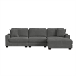 Picket House Furnishings Mesa Modular 3PC Sectional Set with RHF Chaise-Charcoal