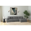 Picket House Furnishings Mesa Modular 3PC Sectional Set with RHF Chaise-Charcoal