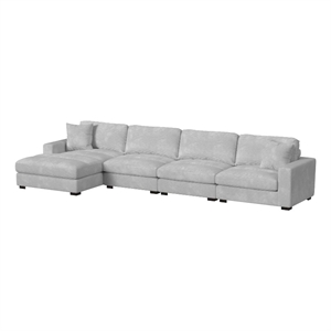 picket house furnishings mesa modular 4pc sectional set with lhf chaise - stone