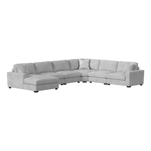 picket house furnishings mesa modular 6pc sectional set with lhf chaise - stone