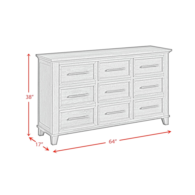Picket House Furnishings Henrik 9-Drawer Dresser in Ivory