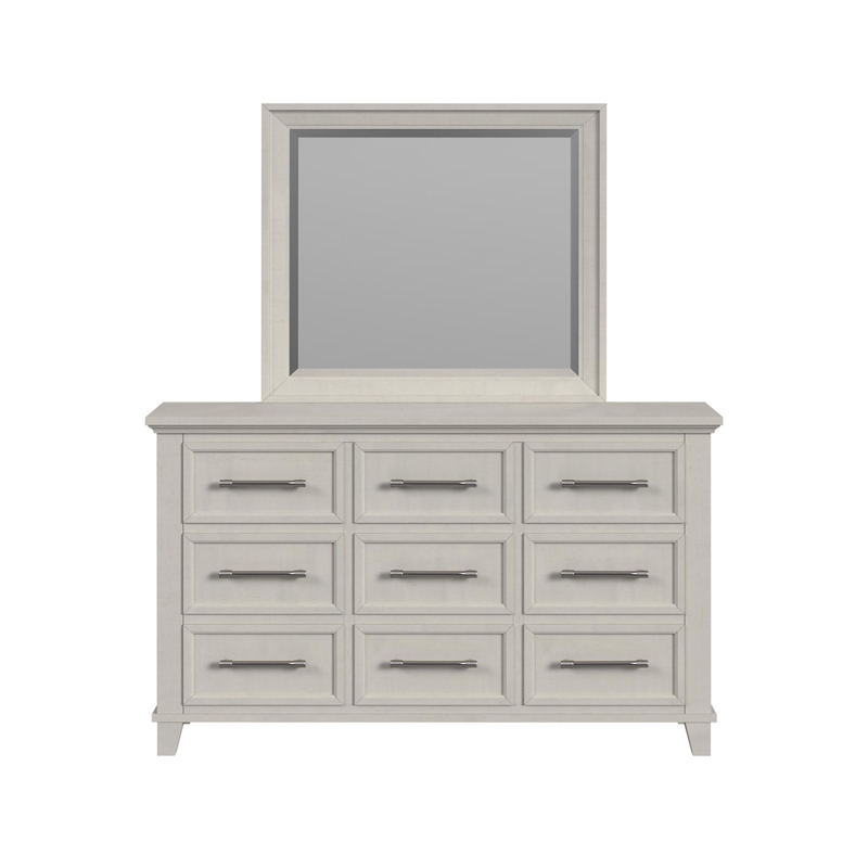 Picket House Furnishings Henrik Dresser and Mirror Set in Ivory