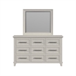 Picket House Furnishings Henrik Dresser and Mirror Set in Ivory