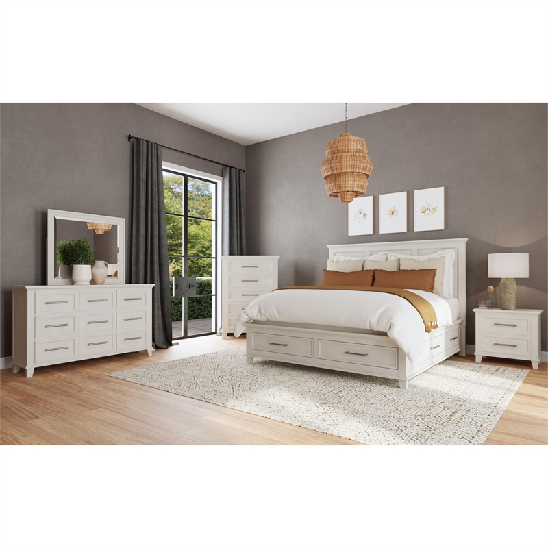 Picket House Furnishings Henrik King Storage 3PC Bedroom Set in Ivory