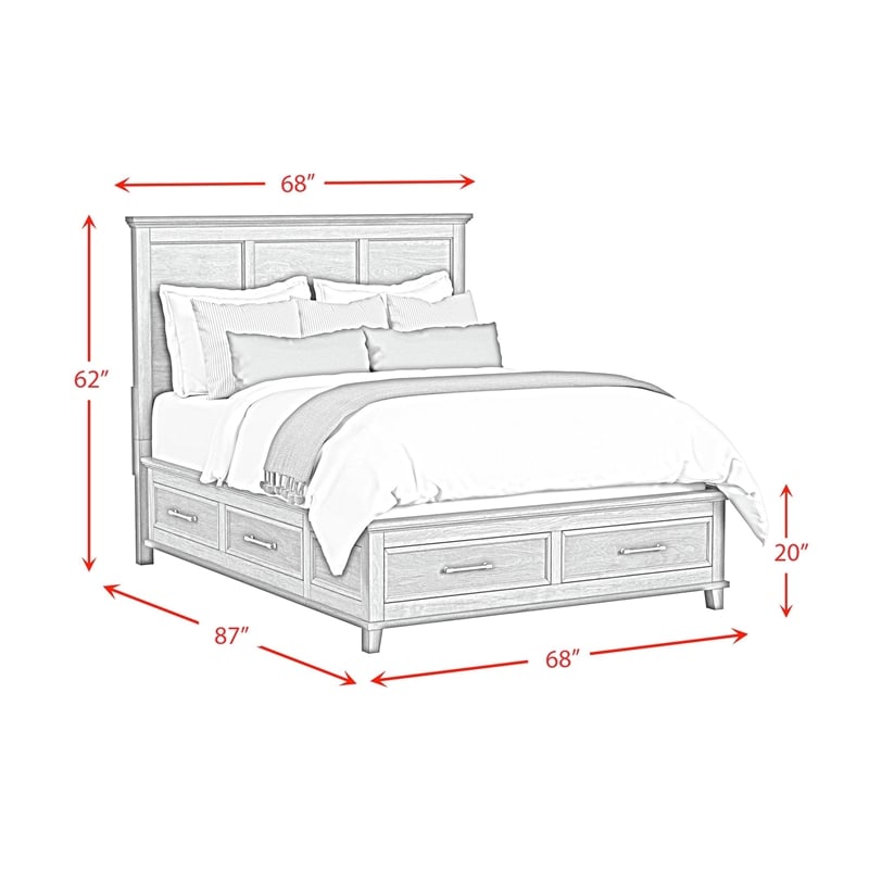 Picket House Furnishings Henrik Queen Storage 3PC Bedroom Set in Ivory