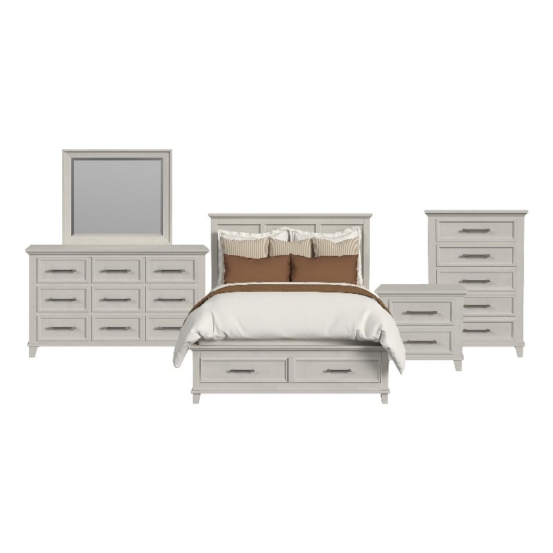 Picket House Furnishings Henrik Queen Storage 5PC Bedroom Set in Ivory