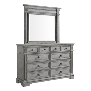 picket house furnishings brookstone dresser and mirror set in aged grey