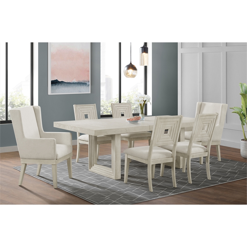 Picket House Furnishings Rhiannon 7PC Standard Height Dining Set - Antique White