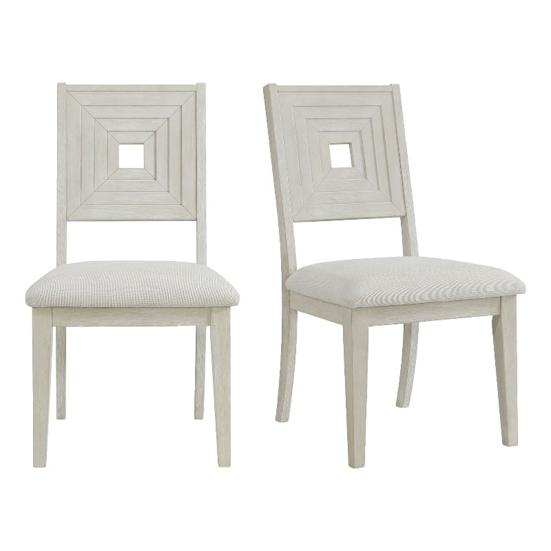 Picket House Furnishings Rhiannon Dining Side Chair Set in Antique White