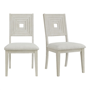 Picket House Furnishings Rhiannon Dining Side Chair Set in Antique White