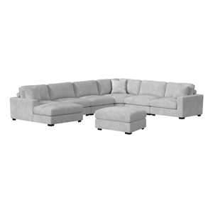 picket house furnishings mesa modular 7pc sectional set with lhf chaise - stone