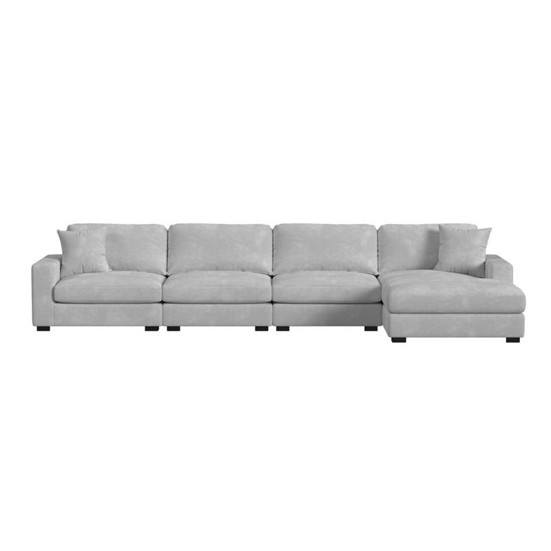 Picket House Furnishings Mesa Modular 4PC Sectional Set with RHF Chaise - Stone